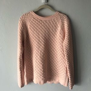 Peach/Pink Loft Knit Sweater Medium (New)